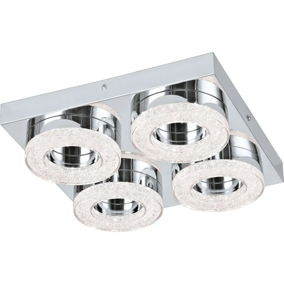 LED-katto-/seinävalaisin Eglo Fradelo 280x280mm 4-osainen kromi kristalli 95664