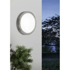 LED-katto-/seinävalaisin Eglo Vento 1, ruostumaton teräs/valkoinen