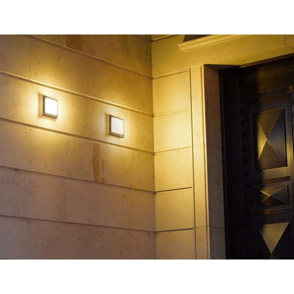 LED-katto-/seinävalaisin Hondo 140x140x65 mm antrasiitti