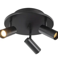 LED-kattospotti Aneta Lighting Concord, 3-osainen, himmennettävä, musta