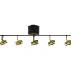 LED-kattospotti Aneta Lighting Gusto 5-osainen suora himmennettävä musta/mattamessinki