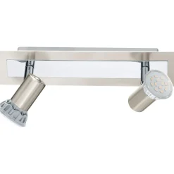 LED-kattospotti Rottelo 280x70 mm 2-osainen harjattu teräs/kromi