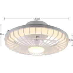 Led-kattotuuletinvalaisin FocusLight Milano Led Ø48cm, 2800lm, musta