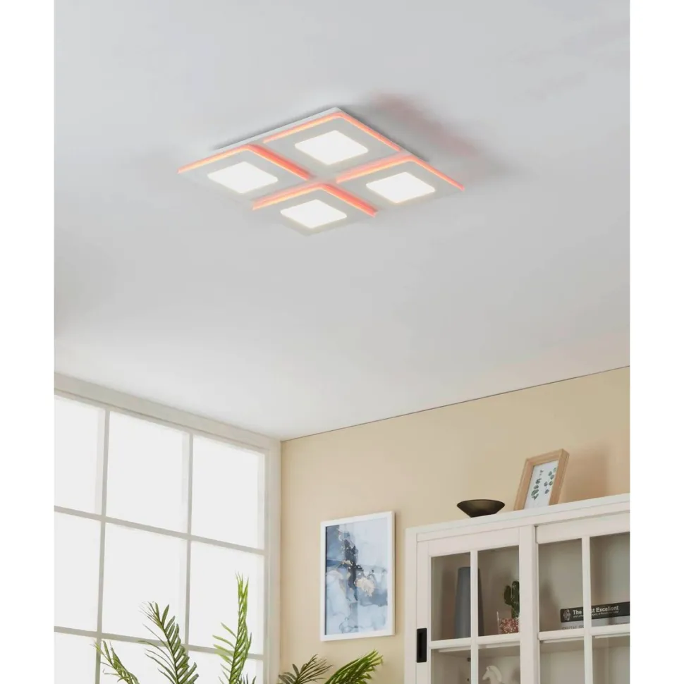 LED-Kattovalaisin Eglo connect.z Padrogiano-z 4-osainen 45x45cm RGBW valkoinen