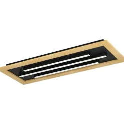 LED-Kattovalaisin Eglo Tirrenara 78x30,5cm värivaihto + kaukosäädin musta/puu