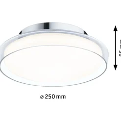 LED-kattovalaisin Paulmann Luena, 25cm, IP44, 3000K, kromi