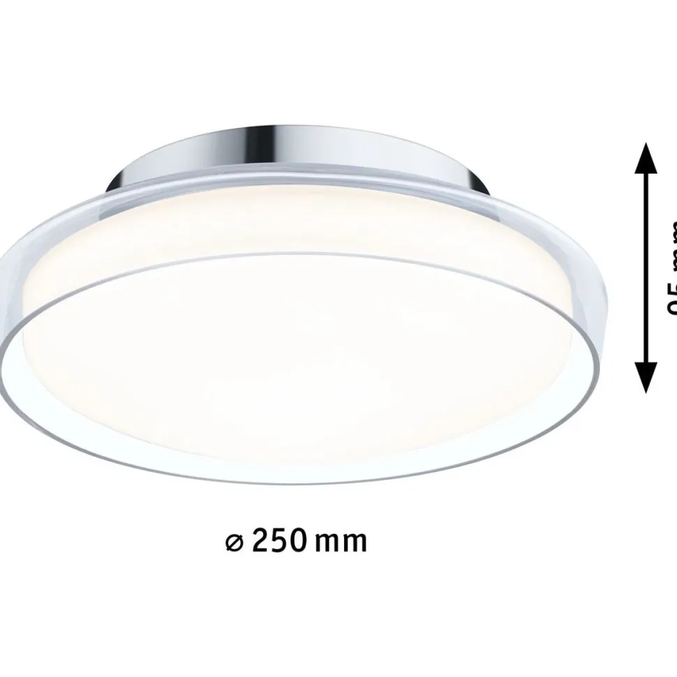 LED-kattovalaisin Paulmann Luena, 25cm, IP44, 3000K, kromi