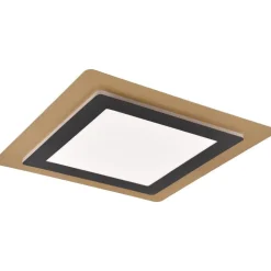 LED-kattovalaisin Trio Morgan, 45x45cm, mattamusta/kulta