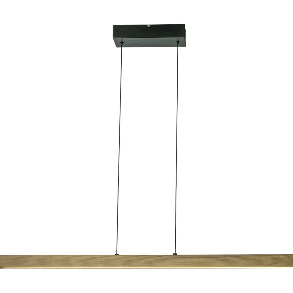 LED-kattovalaisin Aneta Lighting Linea, vaalea luonnonpuu/musta
