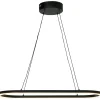 LED-kattovalaisin Aneta Lighting Oda, soikea, 75x30cm, musta