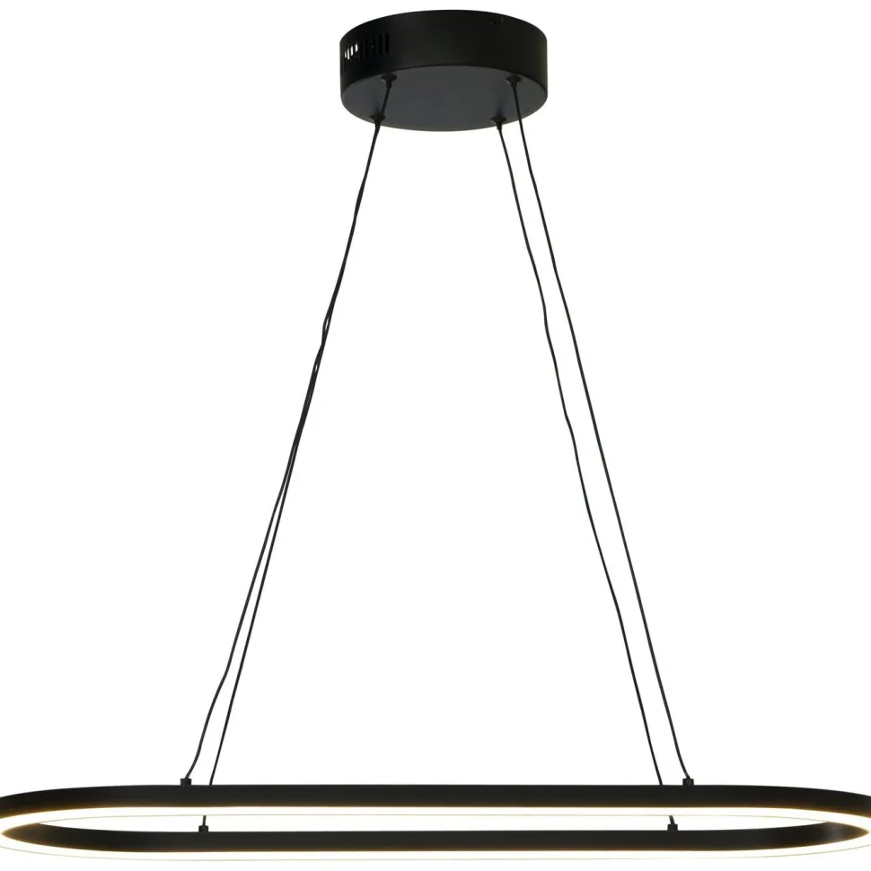 LED-kattovalaisin Aneta Lighting Oda, soikea, 75x30cm, musta