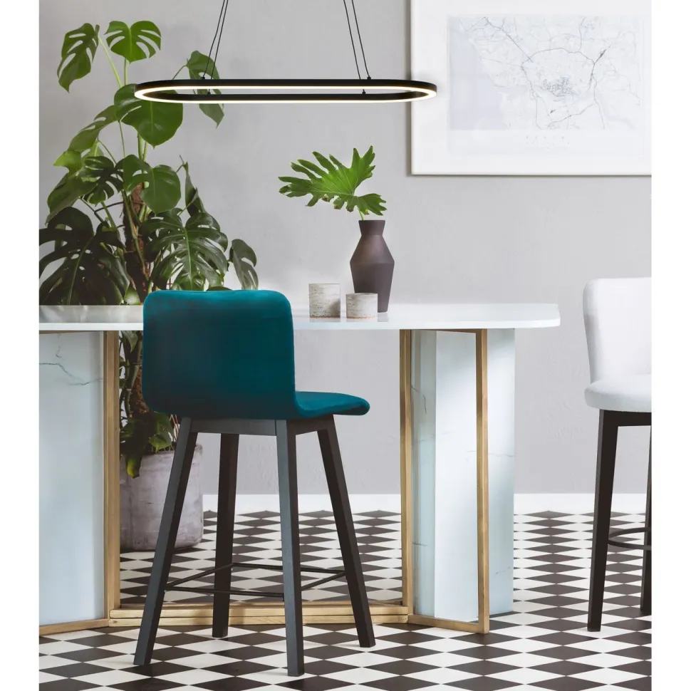 LED-kattovalaisin Aneta Lighting Oda, soikea, 75x30cm, musta