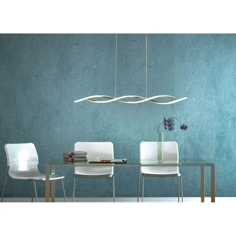 LED-kattovalaisin Aneta Lighting Swirl 109 teräs/valkoinen