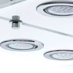 LED-kattovalaisin Cabo 340x340x70 mm kromi/kirkas/valkoinen