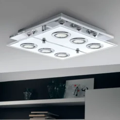 LED-kattovalaisin Cabo 340x340x70 mm kromi/kirkas/valkoinen