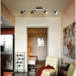 LED-kattovalaisin Davida 1 780x70 mm 4-osainen musta/nikkeli