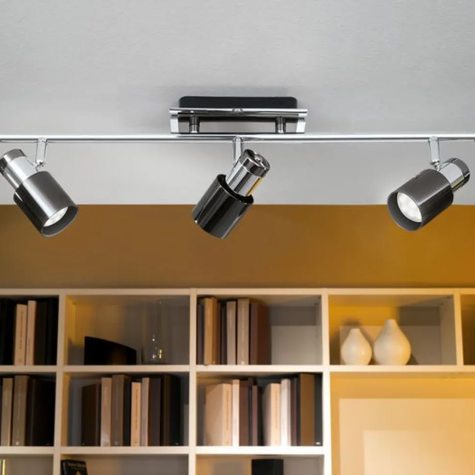 LED-kattovalaisin Davida 1 580x70 mm 3-osainen musta/nikkeli