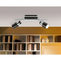 LED-kattovalaisin Davida 1 390x70 mm 2-osainen musta/nikkeli