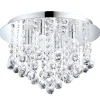 LED-kattovalaisin Eglo Almonte 8x3W Ø500x300 mm G9 IP44 himmennettävä kromi/kirkas