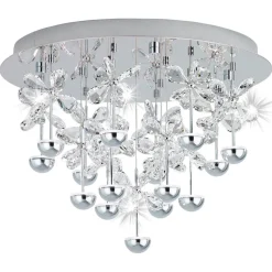 LED-Kattovalaisin Eglo Pianopoli Ø500mm kromi kristalli 39245
