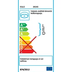 LED-Kattovalaisin Eglo Pianopoli Ø500mm kromi kristalli 39245