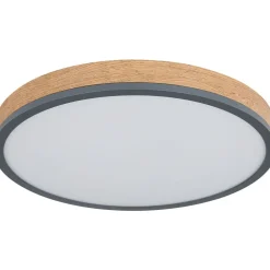 LED-kattovalaisin Globo Doro 30cm,12W, 3000K, harmaa/puu