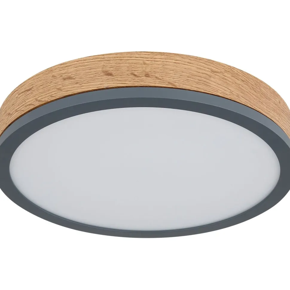 LED-kattovalaisin Globo Doro 30cm,12W, 3000K, harmaa/puu