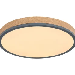 LED-kattovalaisin Globo Doro 30cm,12W, 3000K, harmaa/puu