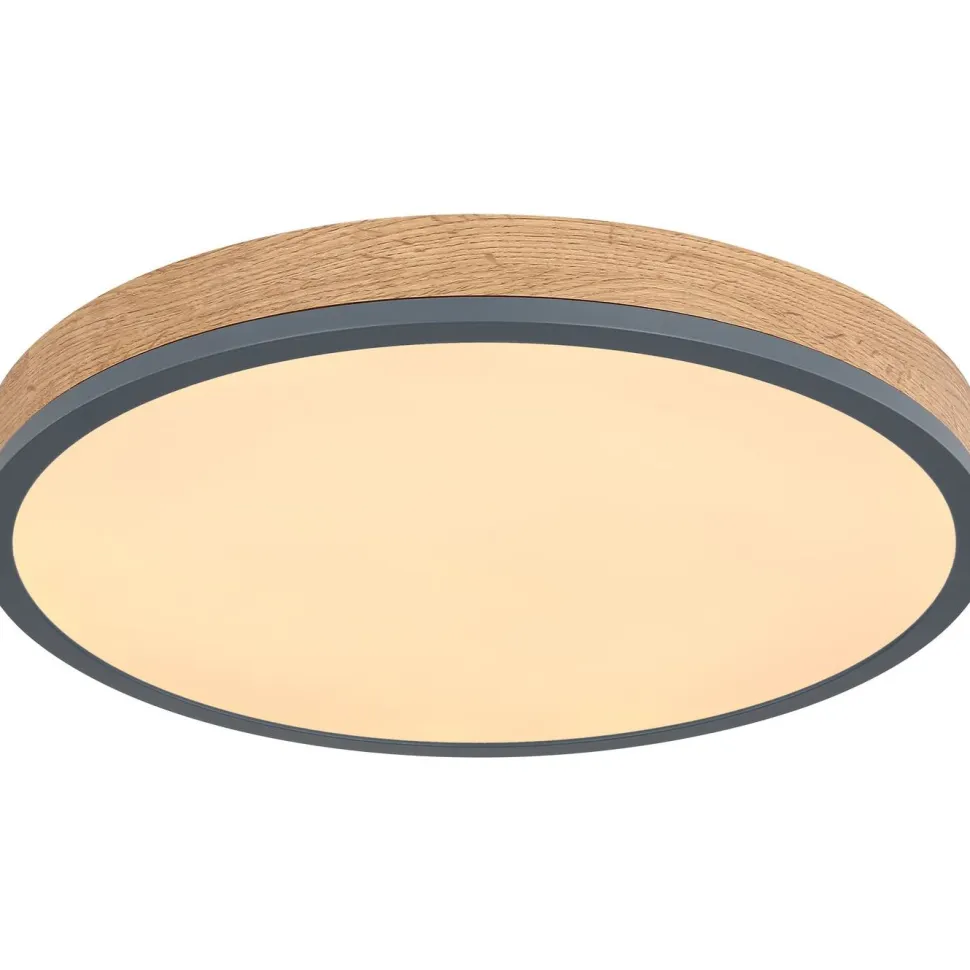 LED-kattovalaisin Globo Doro 30cm,12W, 3000K, harmaa/puu