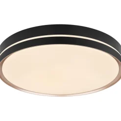 LED-kattovalaisin Globo Manni Ø38.5cm, 2700-6000K, himmennettävä, musta/pronssi