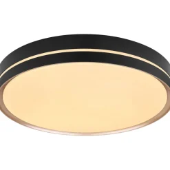 LED-kattovalaisin Globo Manni Ø38.5cm, 2700-6000K, himmennettävä, musta/pronssi
