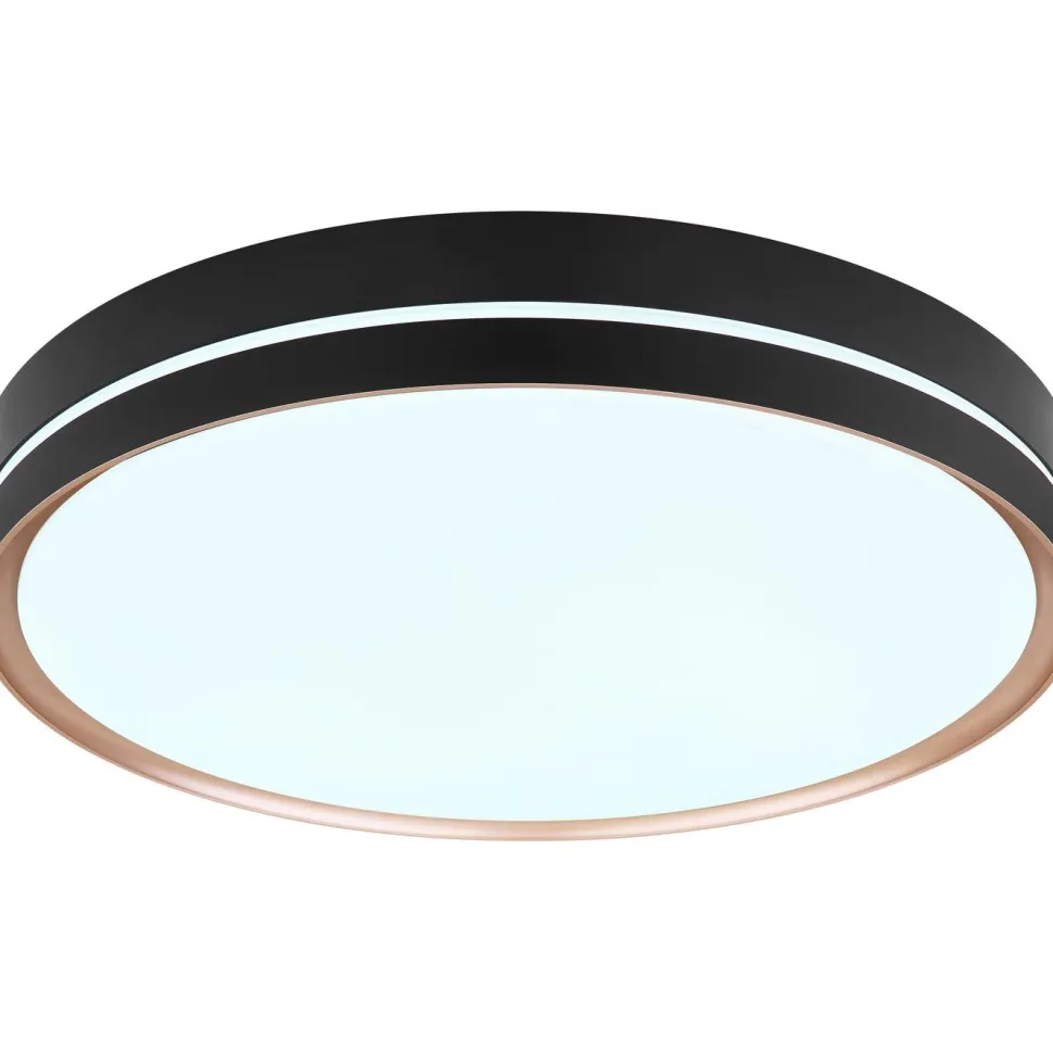 LED-kattovalaisin Globo Manni Ø38.5cm, 2700-6000K, himmennettävä, musta/pronssi