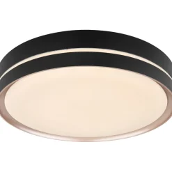 LED-kattovalaisin Globo Manni Ø38.5cm, 2700-6000K, himmennettävä, musta/pronssi
