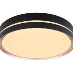 LED-kattovalaisin Globo Manni Ø38.5cm, 2700-6000K, himmennettävä, musta/pronssi