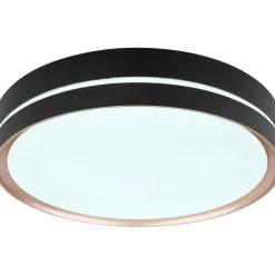 LED-kattovalaisin Globo Manni Ø38.5cm, 2700-6000K, himmennettävä, musta/pronssi