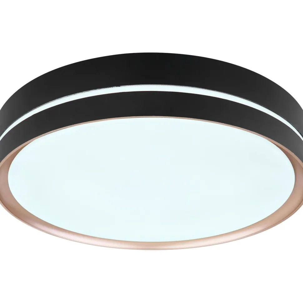 LED-kattovalaisin Globo Manni Ø38.5cm, 2700-6000K, himmennettävä, musta/pronssi