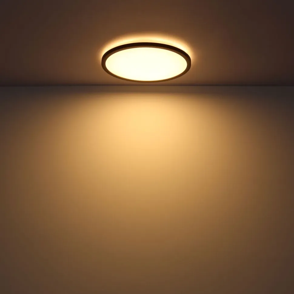 LED-kattovalaisin Globo Sapana IP44 Ø29,4 cm musta