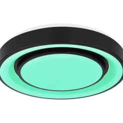 LED-kattovalaisin Globo Sully Ø28cm, 24W, 3000-6500K, sateenkaariefekti, musta