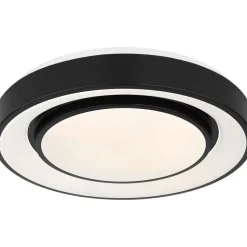 LED-kattovalaisin Globo Sully Ø28cm, 24W, 3000-6500K, sateenkaariefekti, musta