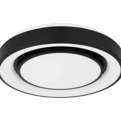 LED-kattovalaisin Globo Sully Ø28cm, 24W, 3000-6500K, sateenkaariefekti, musta