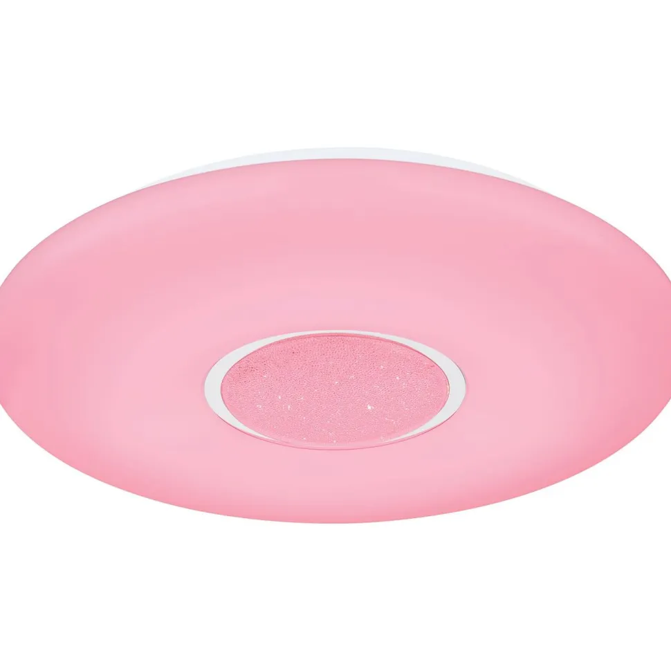 LED-kattovalaisin Globo Sully Ø41cm, 24W, 3000-6500K, sateenkaariefekti, valkoinen