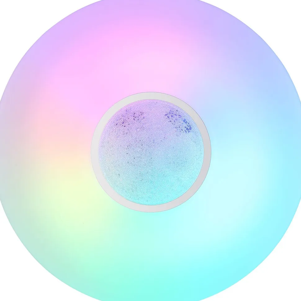 LED-kattovalaisin Globo Sully Ø41cm, 24W, 3000-6500K, sateenkaariefekti, valkoinen