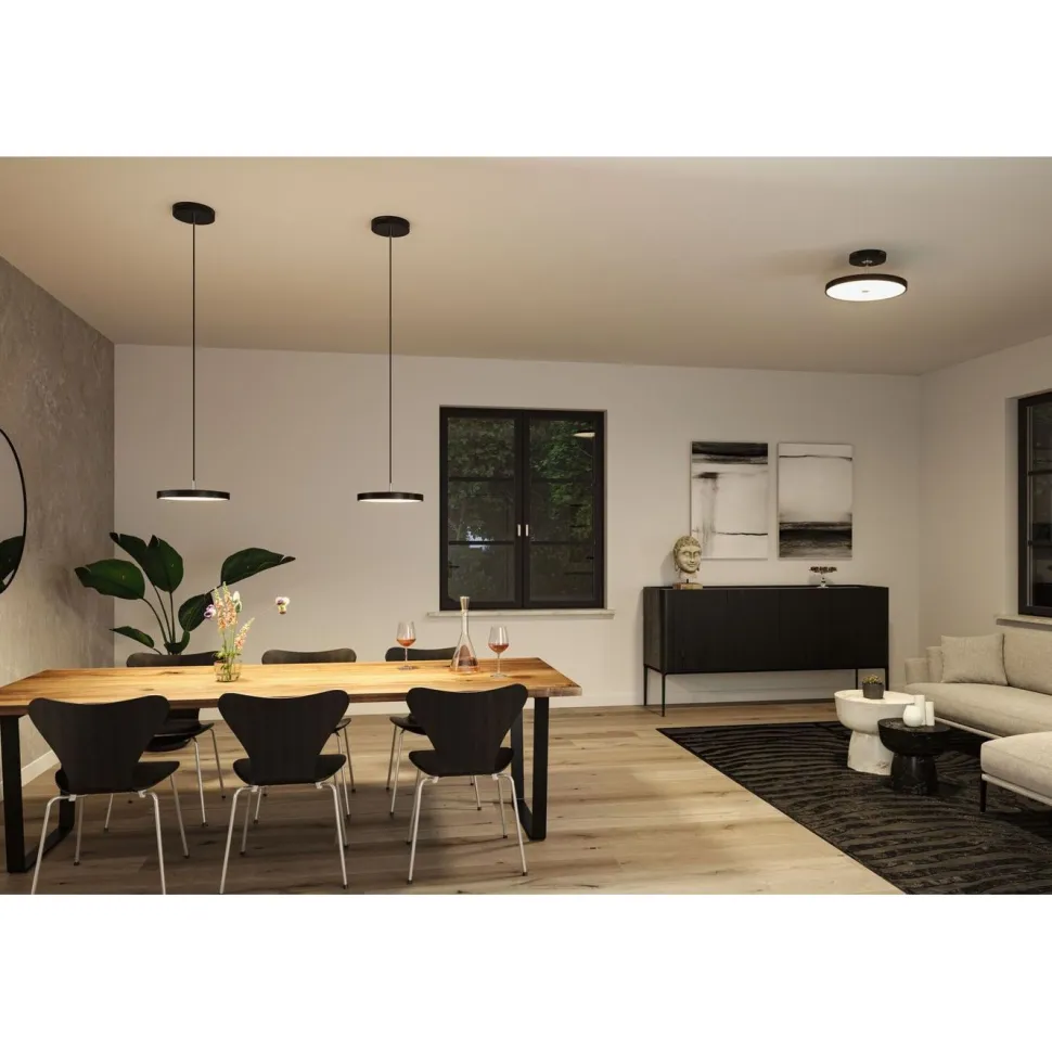 LED-kattovalaisin Hildor, 2700K, himmennettävä, mattamusta/kromi