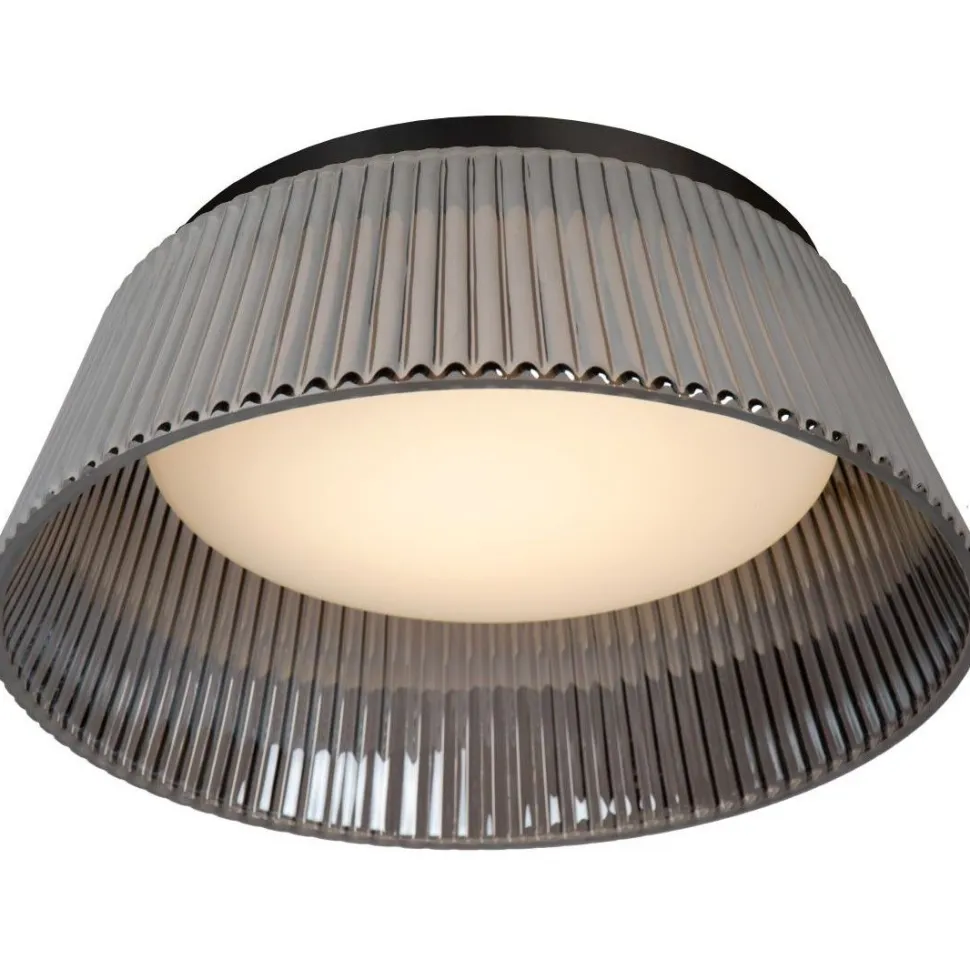 LED-kattovalaisin Lucide Vixi Ø35cm, 17.6W 2900K, savuharmaa
