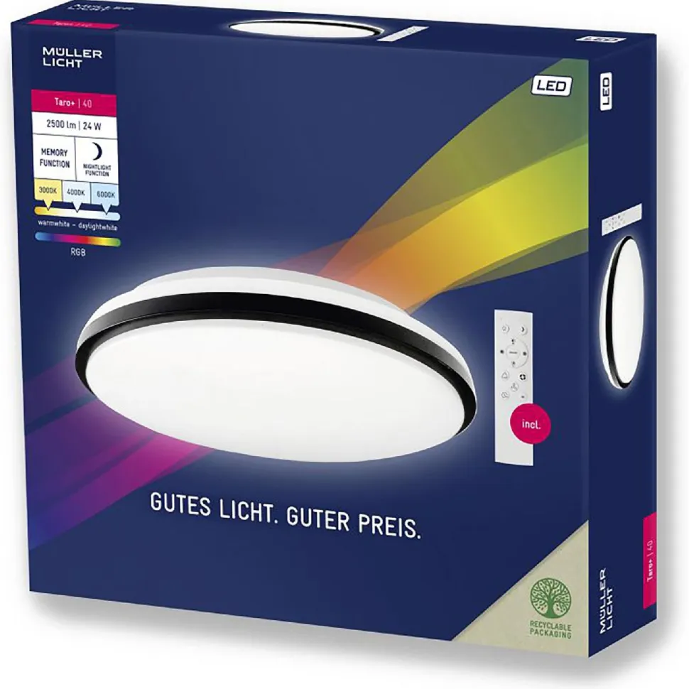 LED-kattovalaisin MullerLicht TARO+ 24W, 3000-6000K+RGB, 2500lm