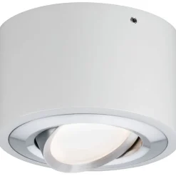 LED-kattovalaisin Paulmann Argun, 3000K, himmennettävä, valkoinen/harjattu alumiini