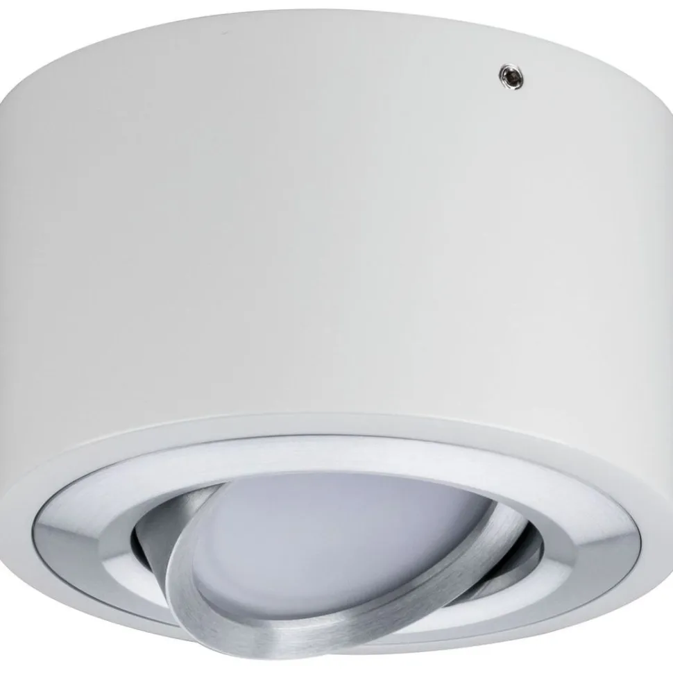 LED-kattovalaisin Paulmann Argun, 3000K, himmennettävä, valkoinen/harjattu alumiini