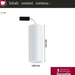 LED-kattovalaisin Paulmann Barrel, 2700K, 470lm, 6W, himmennettävä, harjattu rauta
