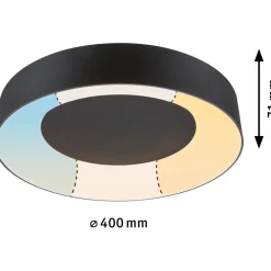 LED-kattovalaisin Paulmann Casca, IP44, 2100lm, 23W, säädettävä värilämpötila, matta-alumiini