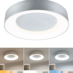 LED-kattovalaisin Paulmann Casca, IP44, 2100lm, 23W, säädettävä värilämpötila, matta-alumiini